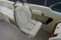 2024 Chris-Craft Launch 28 GT interior with luxurious cream seating and elegant design details.