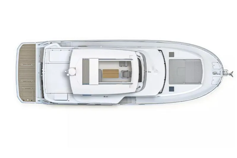  Yacht Photos Pics Manufacturer Provided Image: Top view of 2026 Beneteau Swift Trawler 48, showcasing deck layout and design.