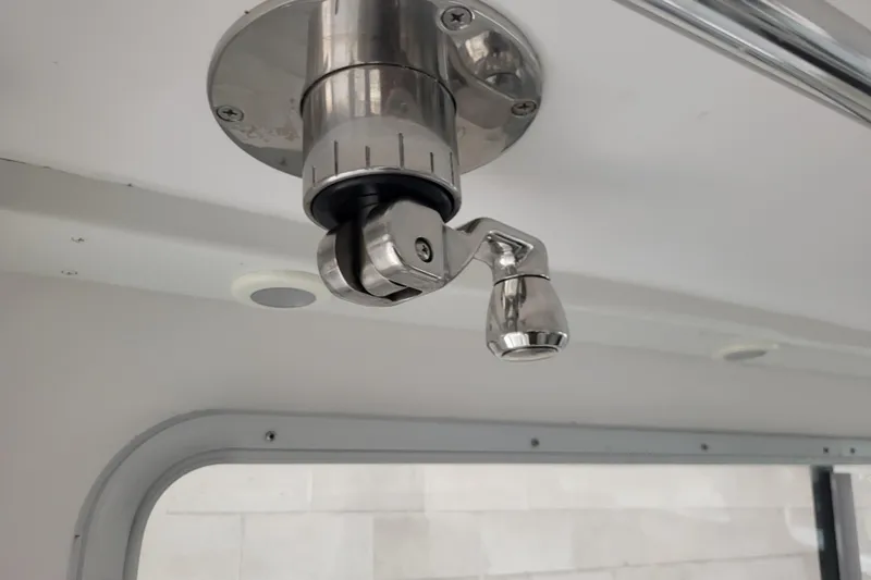  Yacht Photos Pics Stainless steel fitting on 2020 Steiger Craft 31 Miami boat interior ceiling.