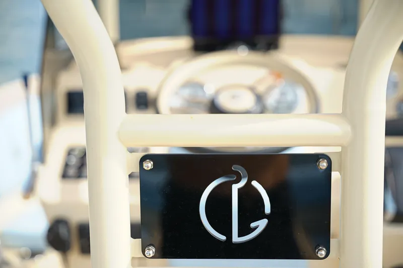  Yacht Photos Pics 2026 Lilybaeum Levanzo 25 Lounge Deck boat interior with logo detail.