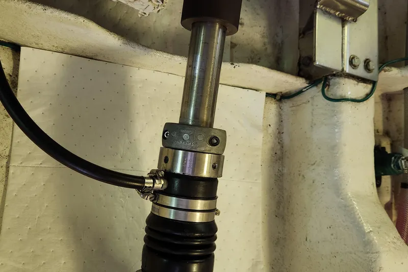 Wandering Bear Yacht Photos Pics Close-up of mechanical component in 2001 Ocean Alexander Classico yacht.