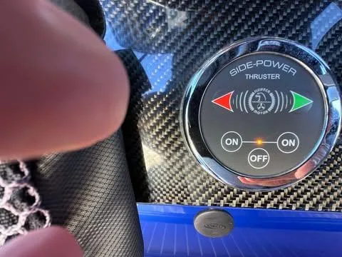  Yacht Photos Pics Control panel of a 2015 Nor-Tech 340 Sport Center Console with Side-Power thruster.