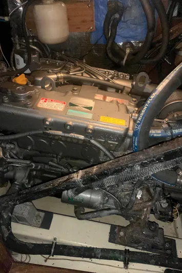  Yacht Photos Pics Engine compartment of a 1998 Hunter Passage 42 sailboat.