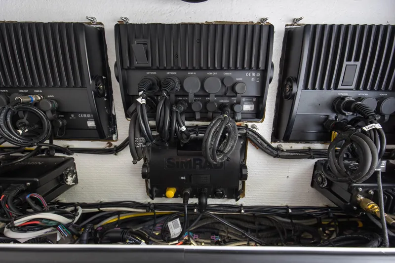  Yacht Photos Pics 2020 Invincible 39 Open Fisherman electronics panel with advanced navigation systems.