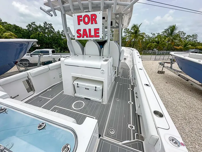  Yacht Photos Pics 2024 Sea Fox 328 Commander boat for sale, featuring spacious deck and modern amenities.