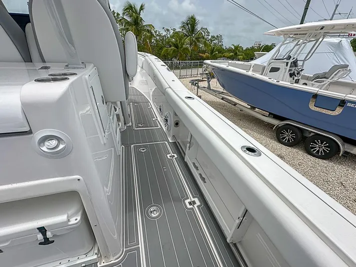  Yacht Photos Pics 2024 Sea Fox 328 Commander boat interior with sleek design and modern features.