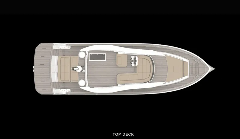 Dolce Vita Yacht Photos Pics Top view of 2024 Pardo Yachts Endurance 60, showcasing spacious deck layout.