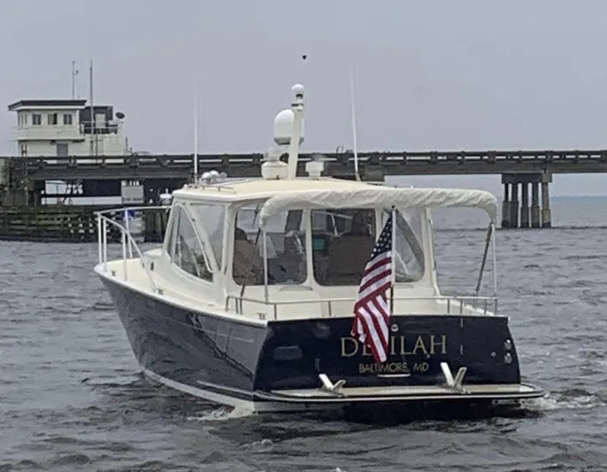 Delilah Yacht Photos Pics 2011 MJM 40z Downeast boat named Delilah in Baltimore waters.