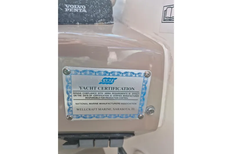  Yacht Photos Pics Yacht certification plaque on 2004 Riviera 4000 Offshore, featuring Volvo Penta engine.