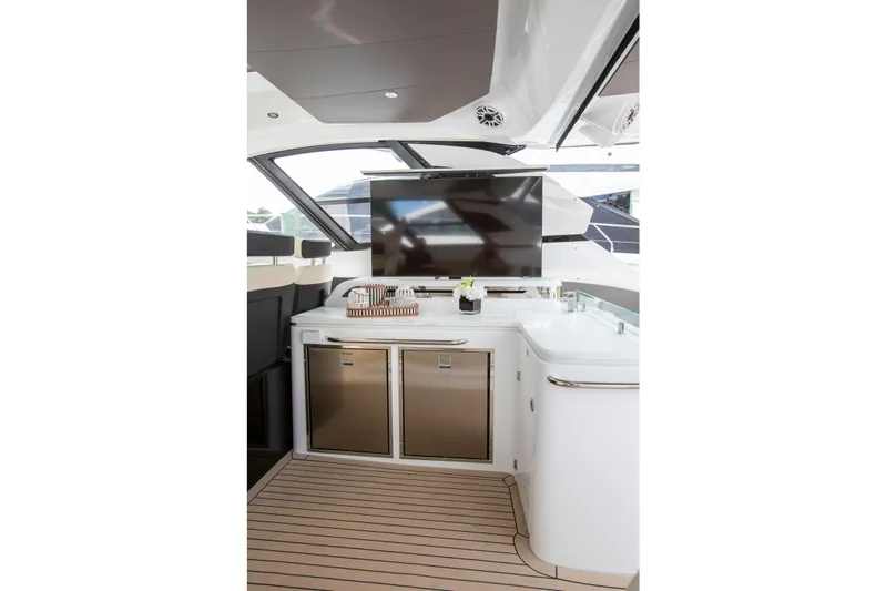  Yacht Photos Pics Luxurious interior of 2026 Cruisers Yachts 50 GLS with modern amenities and sleek design.