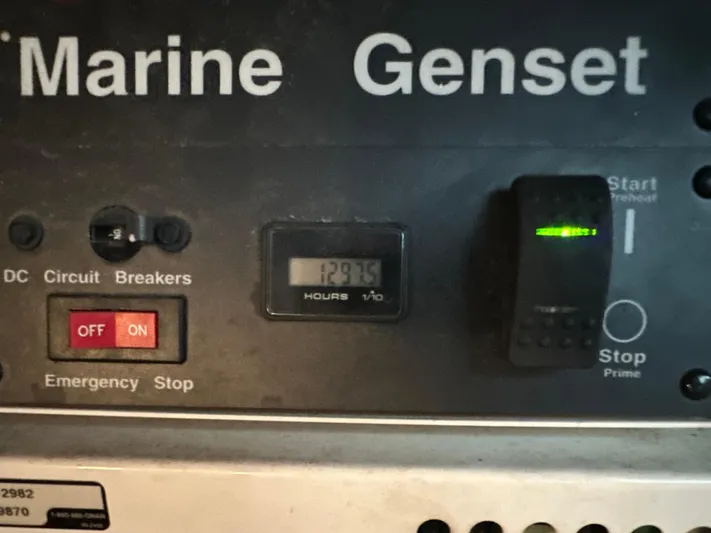  Yacht Photos Pics Control panel of a marine generator on a 2005 Sea Ray 420 Sundancer.