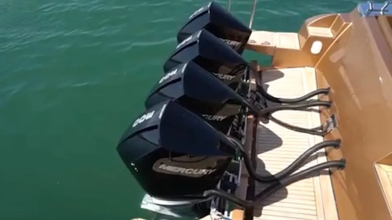 1676 Yacht Photos Pics Four Mercury outboard engines on a Custom RIB 60 boat, year 2023.