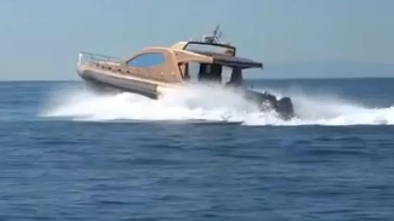 1676 Yacht Photos Pics Custom RIB 60 boat 2023 on open sea.