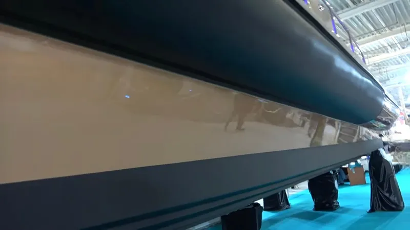 1676 Yacht Photos Pics Custom RIB 60 boat 2023, side view at exhibition.