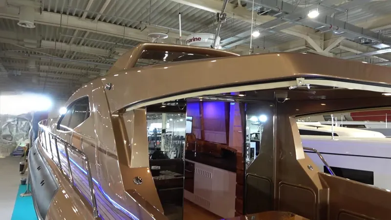 1676 Yacht Photos Pics Luxurious Custom RIB 60 boat, 2023 model, displayed at a show.