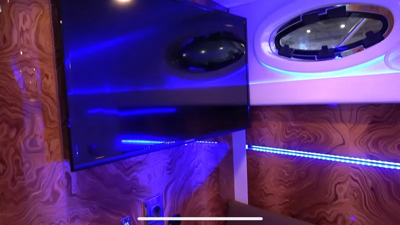 1676 Yacht Photos Pics Interior of Custom RIB 60 with LED lighting and porthole, 2023.
