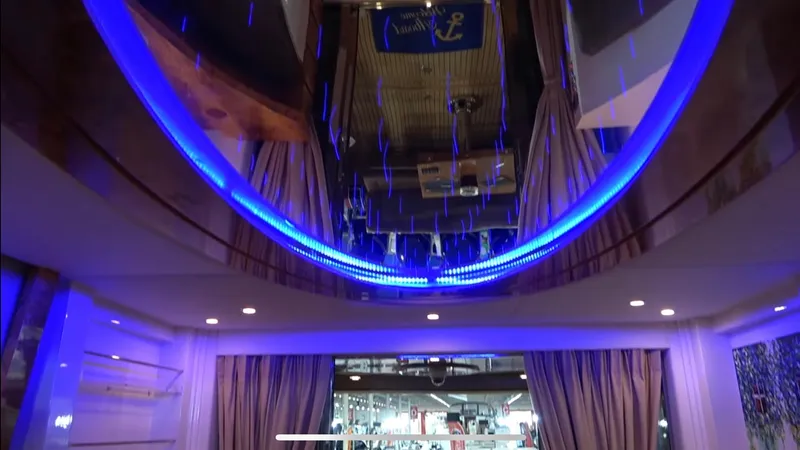 1676 Yacht Photos Pics Interior of Custom RIB 60 with blue LED lighting, 2023 model.