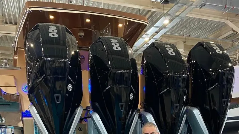 1676 Yacht Photos Pics Four outboard engines on a Custom RIB 60 boat, year 2023.