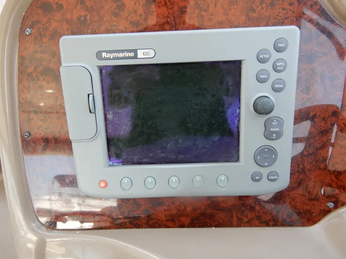  Yacht Photos Pics Raymarine C80 navigation system on 2006 Regal Commodore 3760 IO boat dashboard.