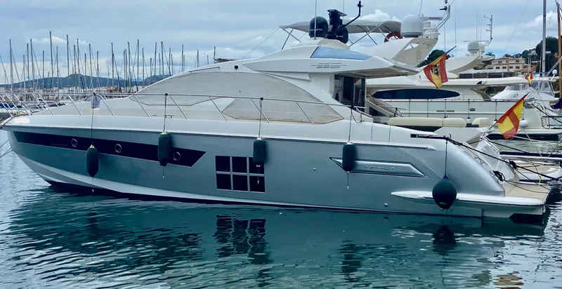 Yacht Photos Pics Luxury 2012 Azimut 55S yacht docked in marina, sleek design, calm waters.