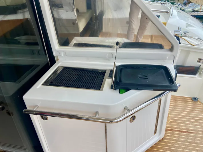  Yacht Photos Pics Outdoor grill station on 2012 Azimut 55S yacht deck.