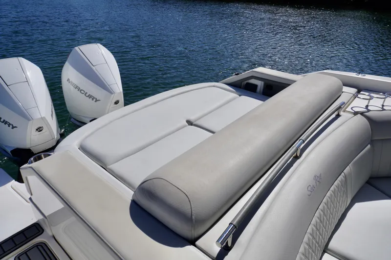  Yacht Photos Pics 2020 Sea Ray SLX 310 Outboard with Mercury engines, featuring luxurious seating on the water.