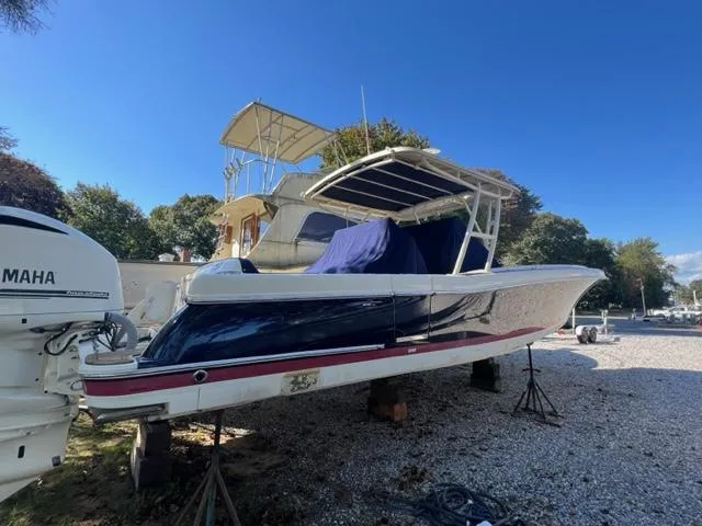  Yacht Photos Pics 2016 Chris-Craft 34 Catalina boat on dry dock with Yamaha engine.
