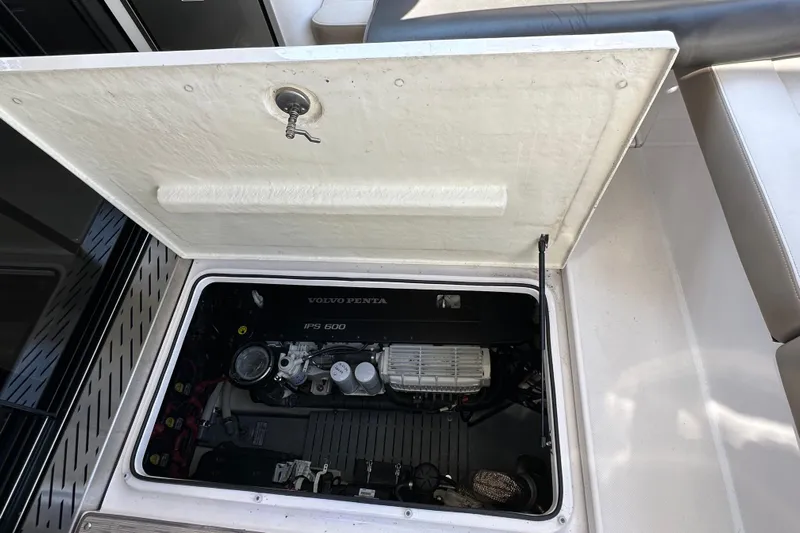  Yacht Photos Pics Engine compartment of 2019 Regal 42 Fly with Volvo Penta IPS 600 engine.