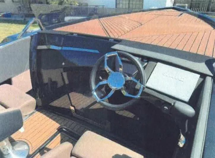  Yacht Photos Pics 2024 D-Boat 22 Diamond Series interior with sleek steering wheel and modern dashboard design.