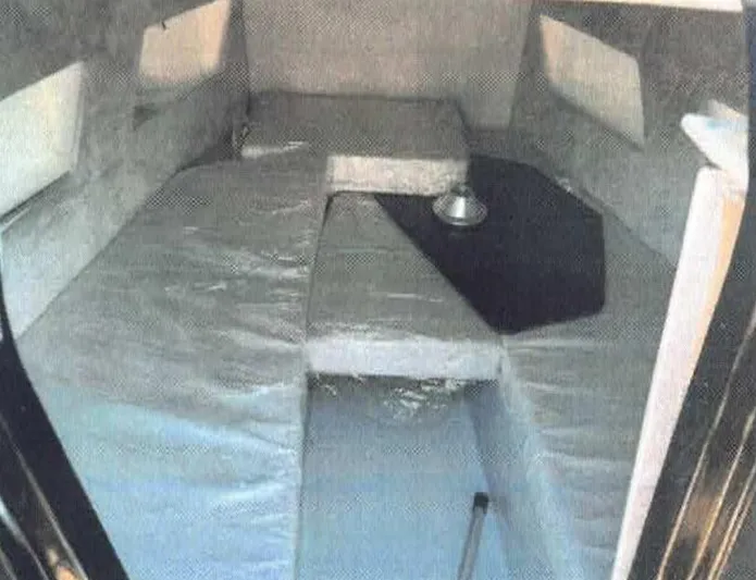  Yacht Photos Pics 2024 D-Boat 22 Diamond Series interior with cushioned seating and storage compartments.