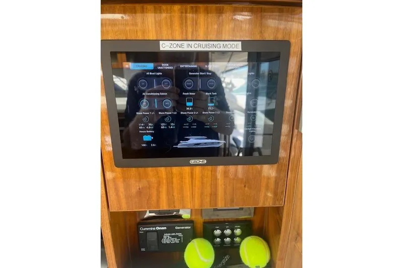  Yacht Photos Pics Touchscreen control panel on 2020 Riviera 6000 Sport Yacht Platinum Edition.
