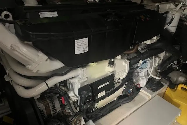  Yacht Photos Pics Engine of 2020 Riviera 6000 Sport Yacht Platinum Edition, showcasing intricate mechanical components.