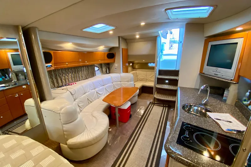  Yacht Photos Pics Luxurious interior of a 2004 Formula 37 PC yacht with modern amenities and elegant design.