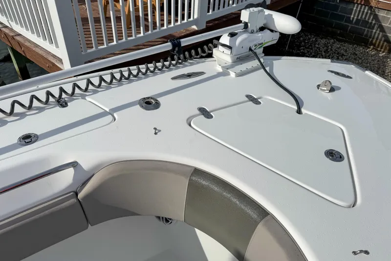  Yacht Photos Pics 2021 Cape Horn 31 T boat deck with seating and mounted equipment.