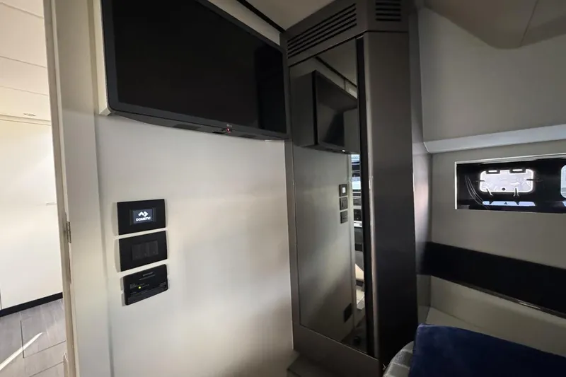 Chicken Money Yacht Photos Pics Interior of 2023 Azimut Verve 47 yacht with modern amenities and sleek design.