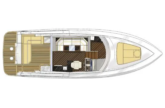  Yacht Photos Pics Manufacturer Provided Image: Top view layout of 2018 Cruisers Yachts 41 Cantius, showcasing interior and deck design.