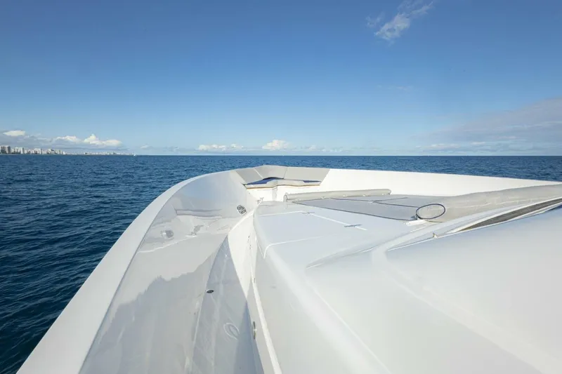 Okie Dokie Yacht Photos Pics 2009 Hargrave Enclosed Bridge yacht on open sea under clear blue sky.