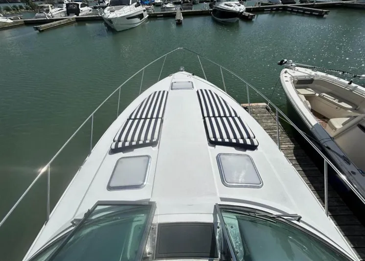  Yacht Photos Pics 2013 Formula 37 PC yacht docked at marina, view from bow.