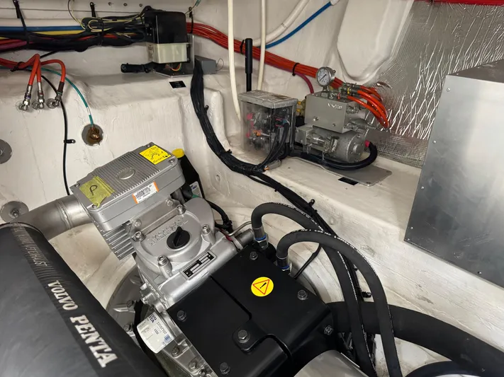  Yacht Photos Pics Engine room of 2017 Cruisers Yachts 45 Cantius with Volvo Penta components.