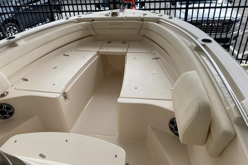  Yacht Photos Pics 2026 Grady-White Fisherman 236 boat interior with spacious seating and storage compartments.