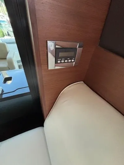 Va Bene Yacht Photos Pics Control panel on 2015 Sea Ray 470 Sundancer yacht interior, featuring modern design elements.