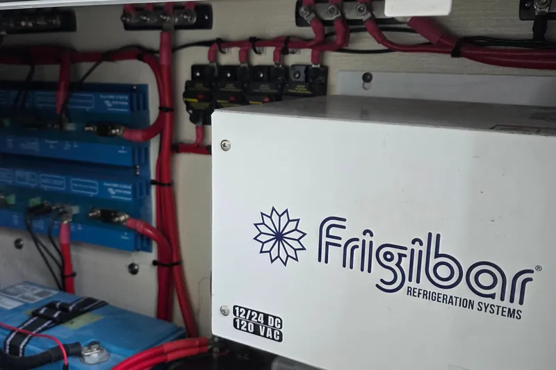 Wanderlust Yacht Photos Pics Electrical system of 2024 Costa Custom Boats 34 SV with Frigibar refrigeration unit.