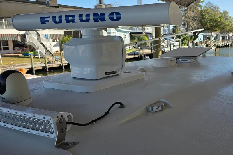 Wanderlust Yacht Photos Pics 2024 Costa Custom Boats 34 SV with Furuno radar and marine equipment on deck.