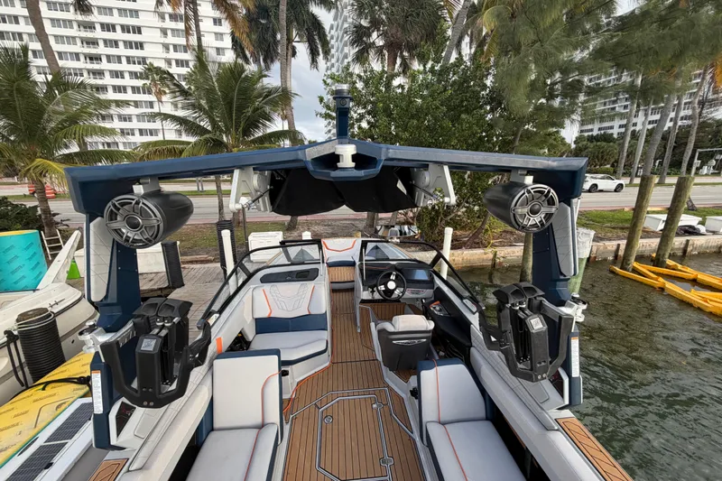 Coastal Edition Yacht Photos Pics 2022 Nautique Super Air Nautique G25 boat with sleek interior and advanced sound system.