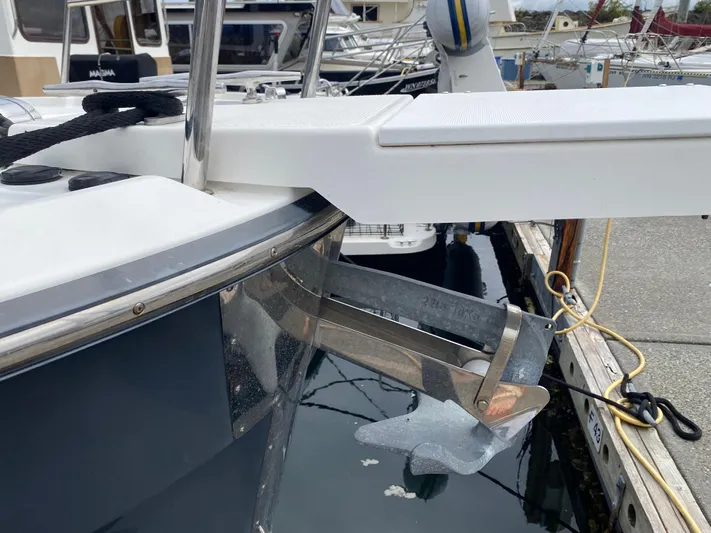 Sal-taire Yacht Photos Pics 2016 Ranger Tugs R-29S boat with anchor at marina dock.