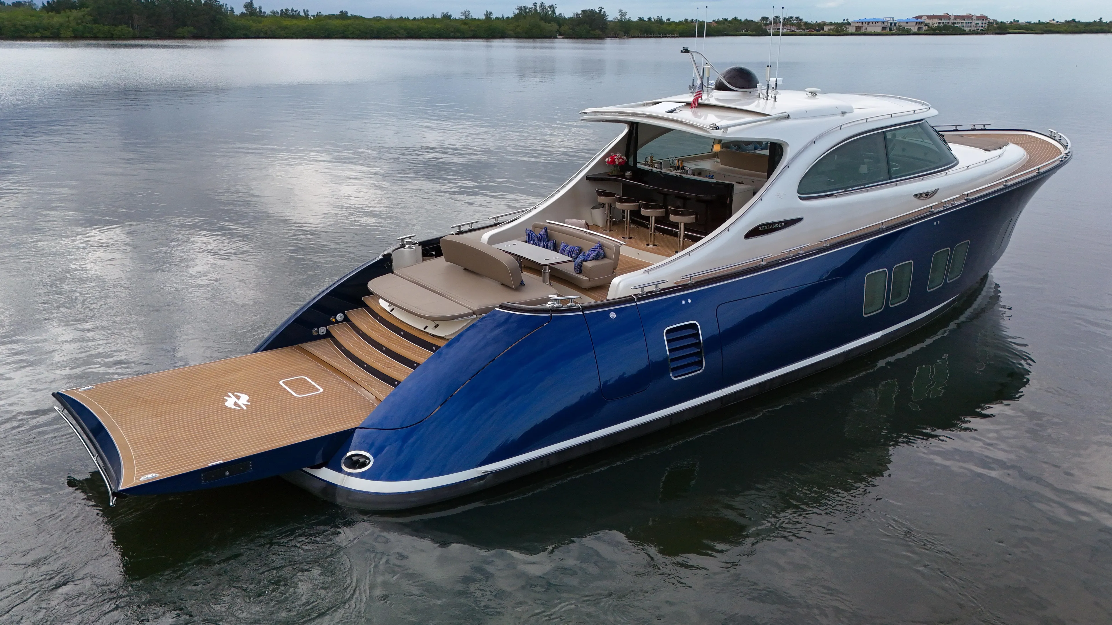 Maddamc2 Yacht Photos Pics 2023 Zeelander 72 luxury yacht on calm water.