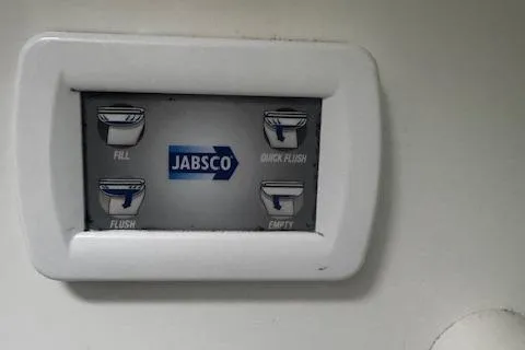 Three Seas Yacht Photos Pics Control panel for Jabsco marine toilet on 2002 Fountaine Pajot Belize 43.