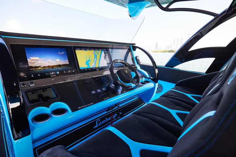  Yacht Photos Pics 2024 Midnight Express 43' Solstice luxury boat interior with advanced navigation system.