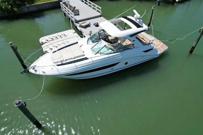 I'll Have Another Yacht Photos Pics 2016 Sea Ray Sundancer 350 docked at a pier.