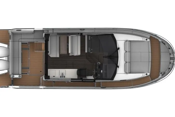  Yacht Photos Pics 2026 Jeanneau NC 1095 Coupe Series 2 boat interior layout, top view.